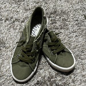 Olive Green Canvas Sneakers for Women